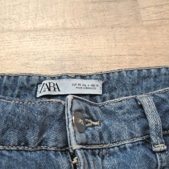 Zara Denim Womens Jeans Y2K Size 4 Straight Blue - Picture 3 of 8